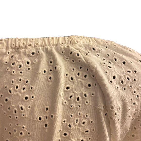 J. Jill White Eyelet Boho Prairie Top with 3/4 Sleeves Size Large - Picture 9 of 13
